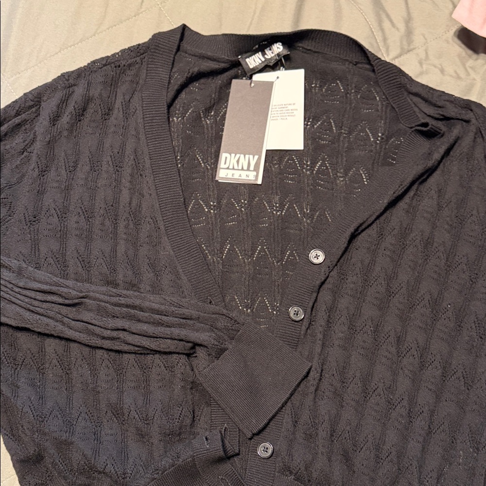DKNY Black Cardigan Sweater